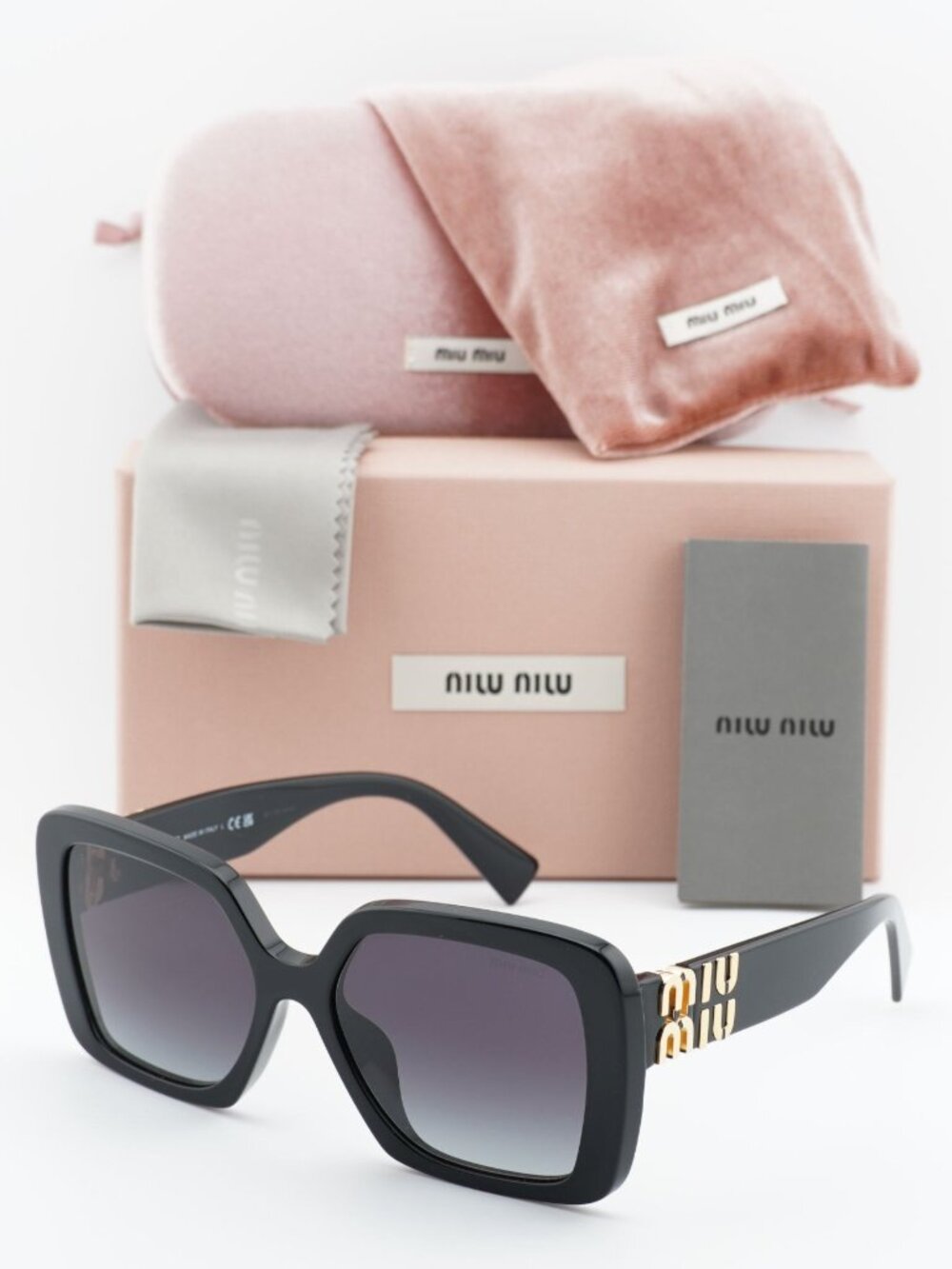 Miu Miu MU10YS 1AB5D1 Square Sunglasses – Black/Grey